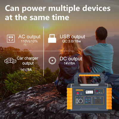 Nguồn cung cấp điện di động ngoài trời 50 / 60Hz, Trạm phát điện di động 500w với bảng điều khiển năng lượng mặt trời