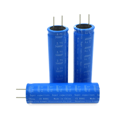 Trang chủ Năng lượng mặt trời Pin siêu tụ điện 2.7V 3000F Loại xuyên tâm di động