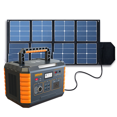 Nguồn cung cấp điện di động ngoài trời 50 / 60Hz, Trạm phát điện di động 500w với bảng điều khiển năng lượng mặt trời