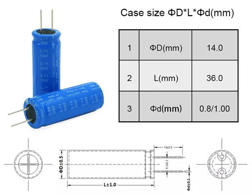 Pin siêu tụ 0,25A thực tế cho thiết bị đầu cuối xuyên tâm lưu trữ năng lượng mặt trời